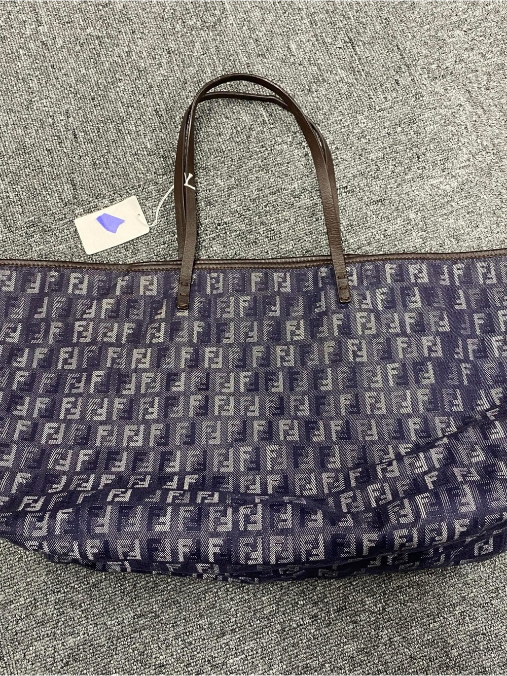 Fendi Navy Monogram Tote - Picture 1 of 9